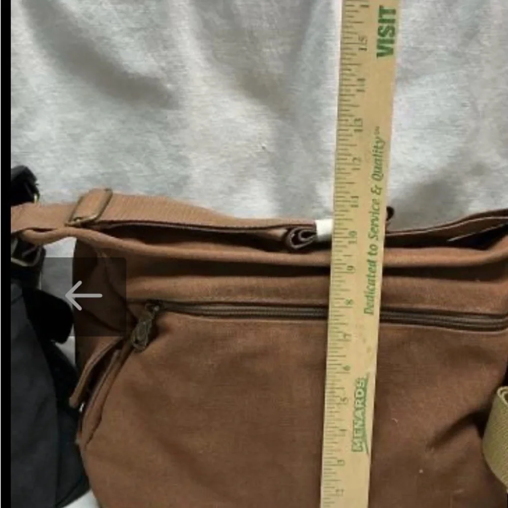 Travel Canvas Messenger Bag- Black W/Multiple Storage - NWT - Picture 8 of 10